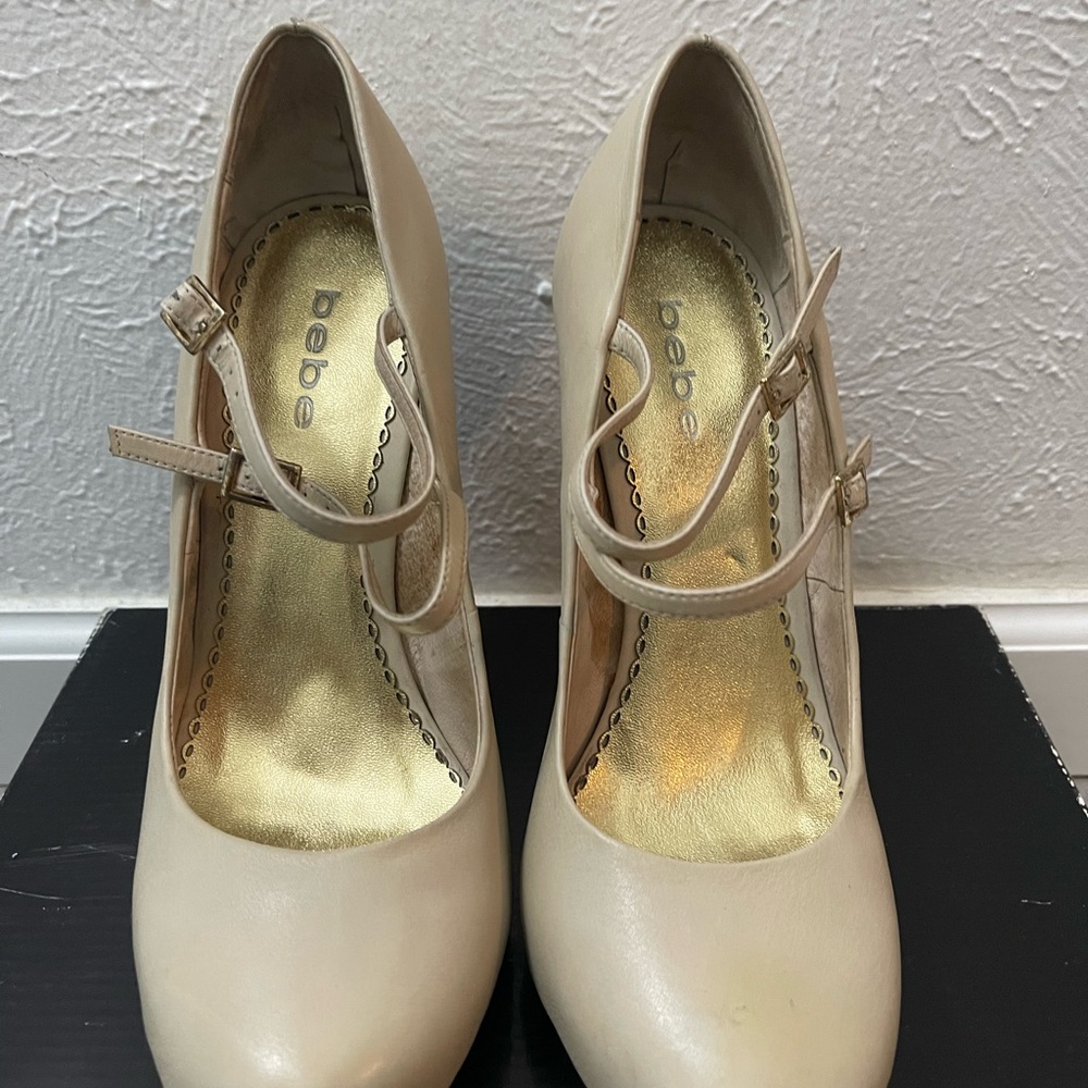 Bebe ivory heels